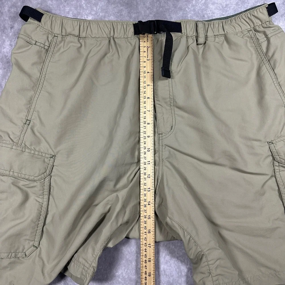 REI Sahara Cargo Shorts Mens XXL Khaki Tan Nylon Belted Hiking Outdoor UPF 50
